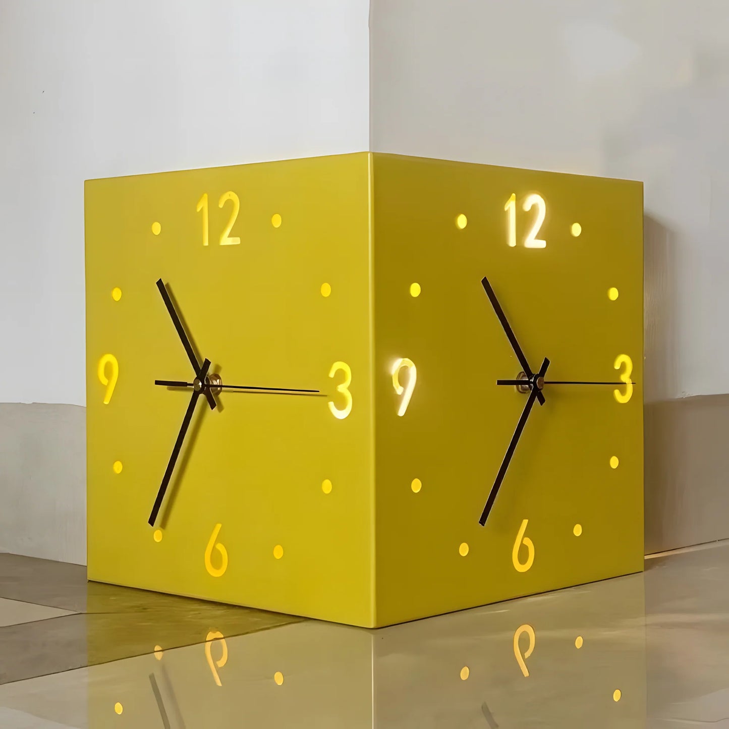 Backlit Corner Clock with Motion Sensor