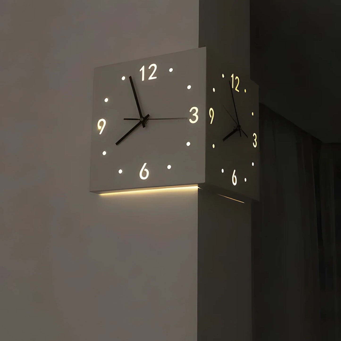 Backlit Corner Clock with Motion Sensor