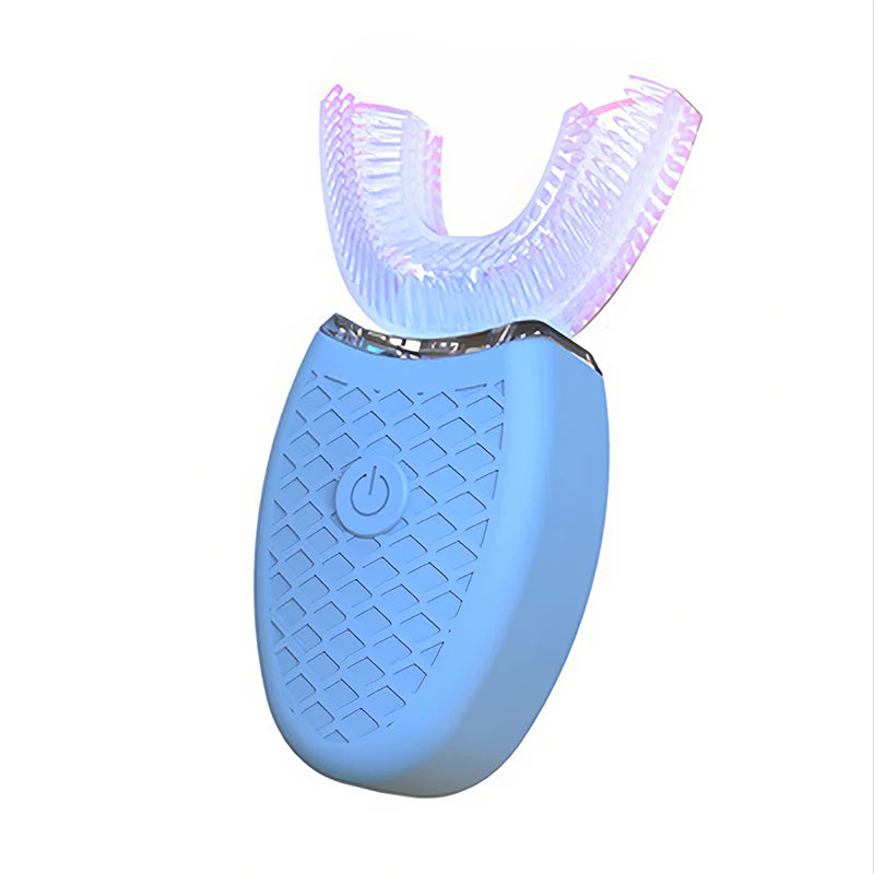 New Automatic Sonic Electric Toothbrush Silicone U-Shaped Tooth Brush USB Charge Waterproof Toothbrush 4 Modes Timer Blue Light