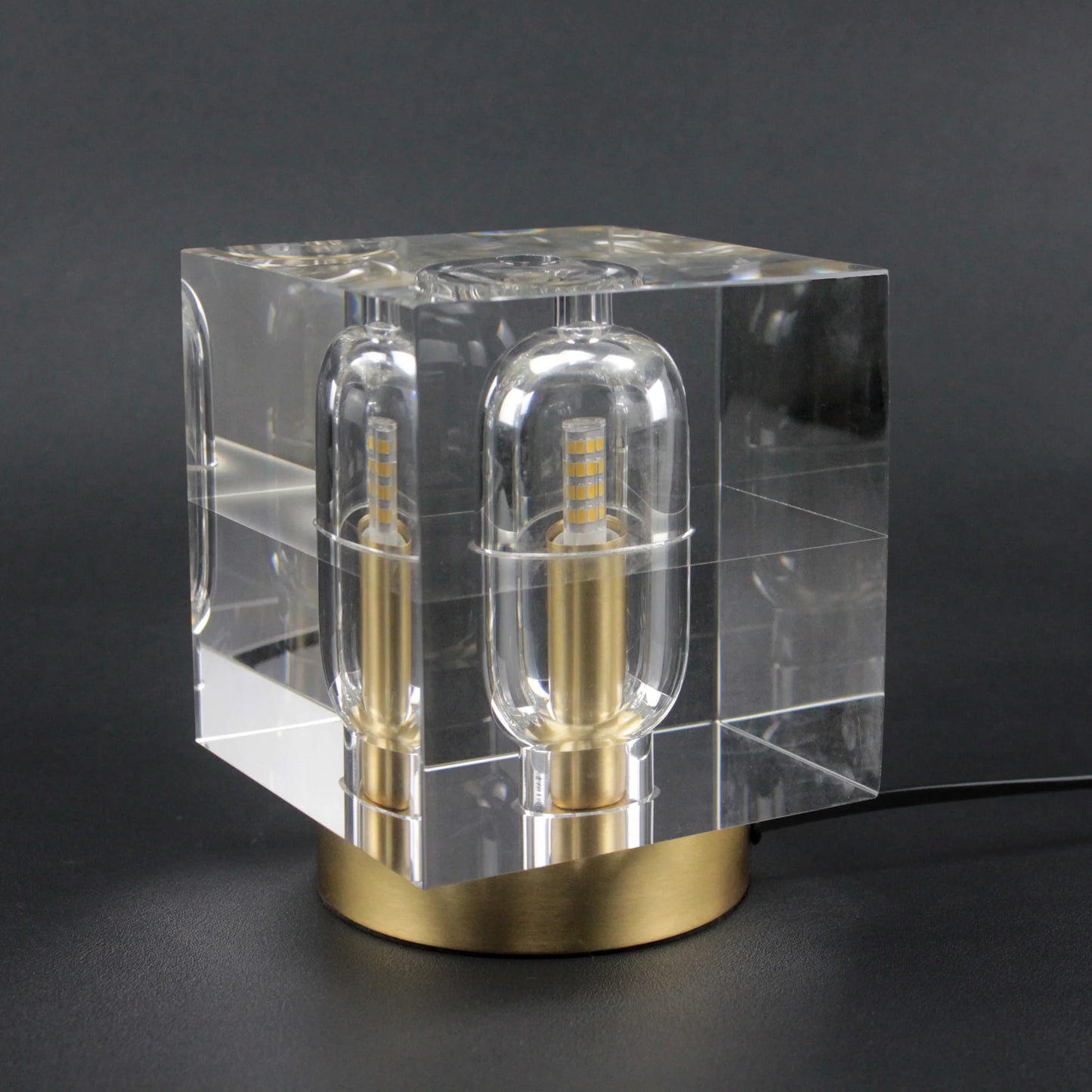 Bedside Table Lamp with Crystal Accents