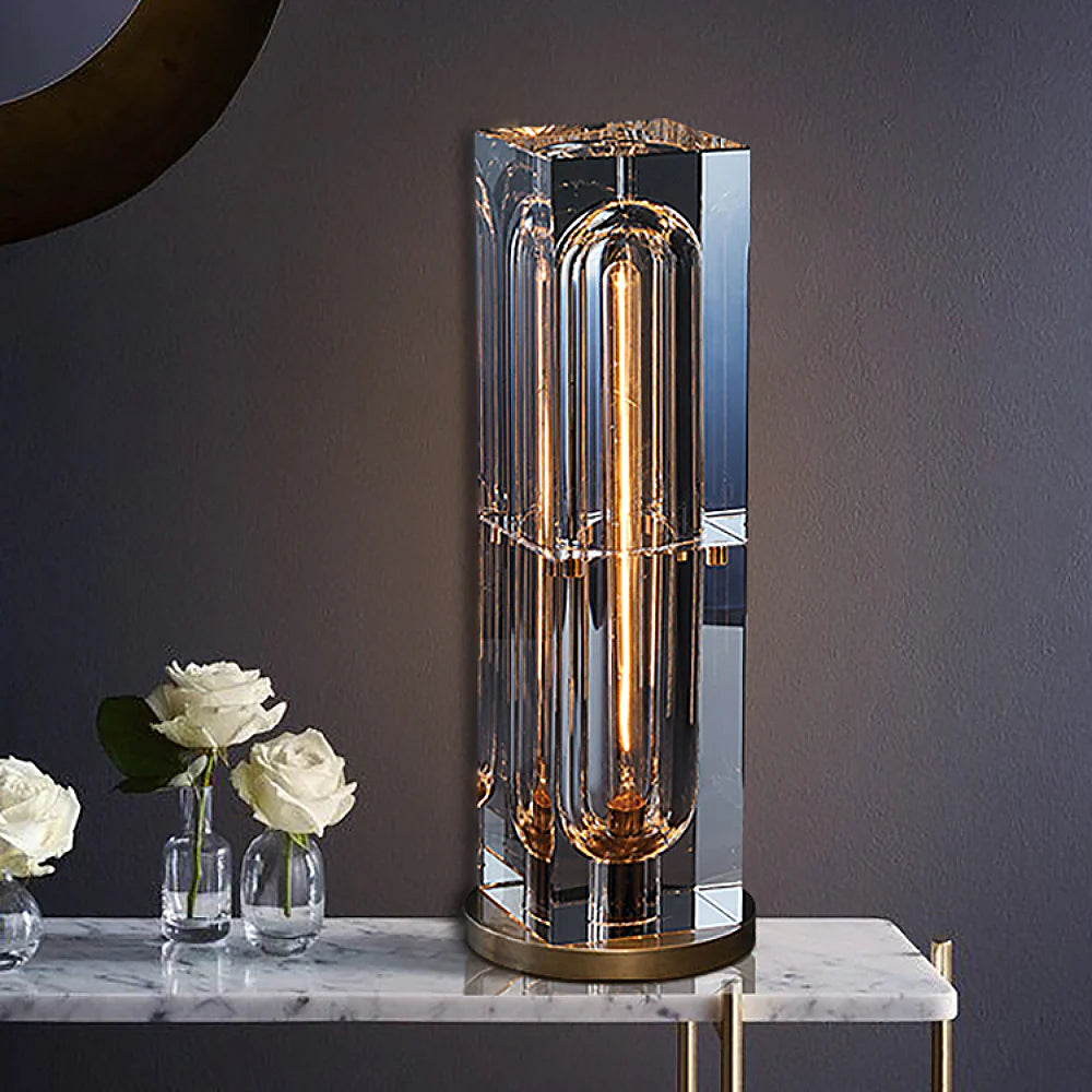 Bedside Table Lamp with Crystal Accents