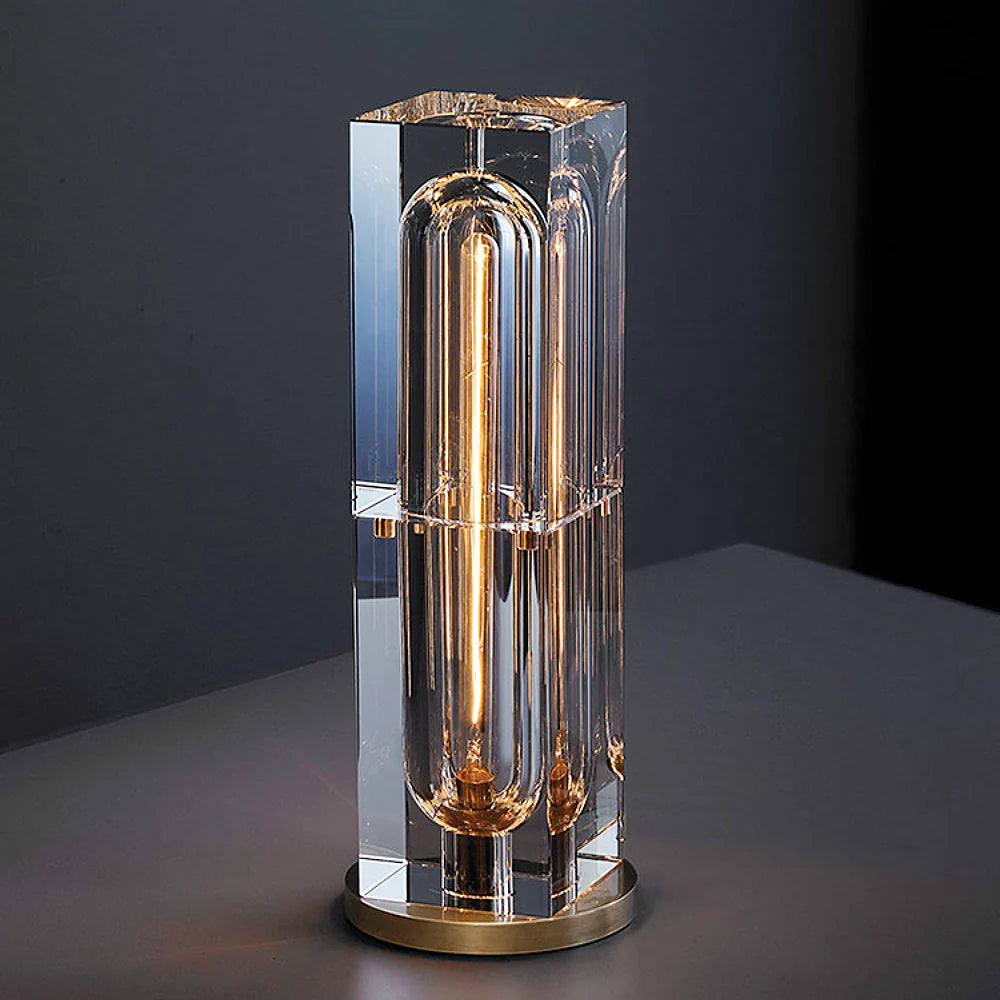 Bedside Table Lamp with Crystal Accents