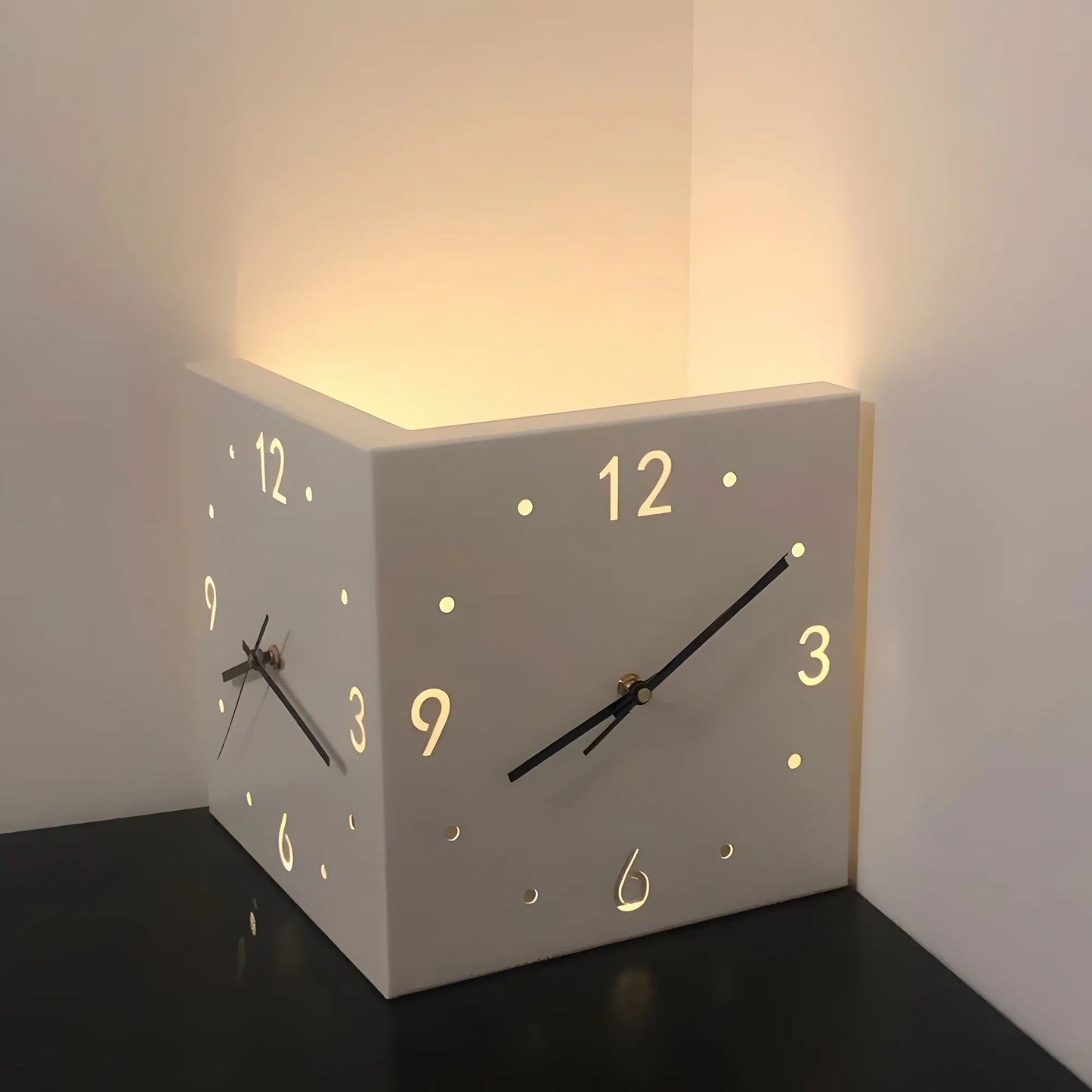 Backlit Corner Clock with Motion Sensor