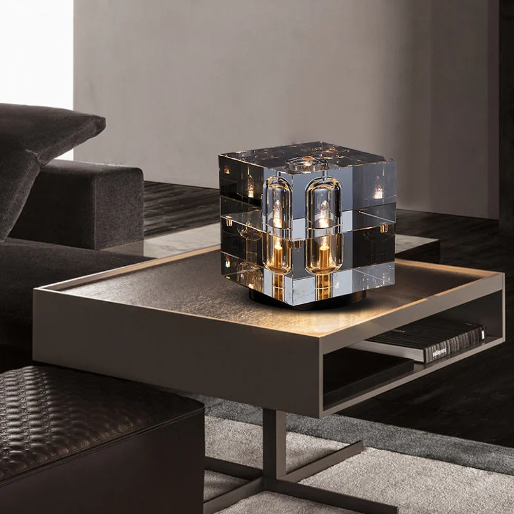 Bedside Table Lamp with Crystal Accents