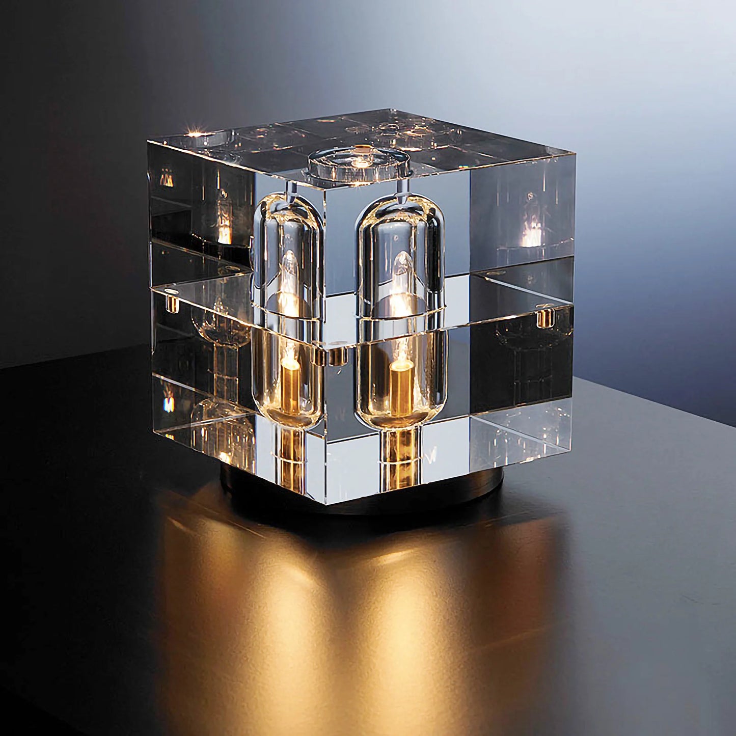 Bedside Table Lamp with Crystal Accents