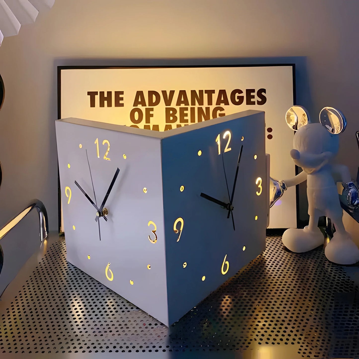 Backlit Corner Clock with Motion Sensor