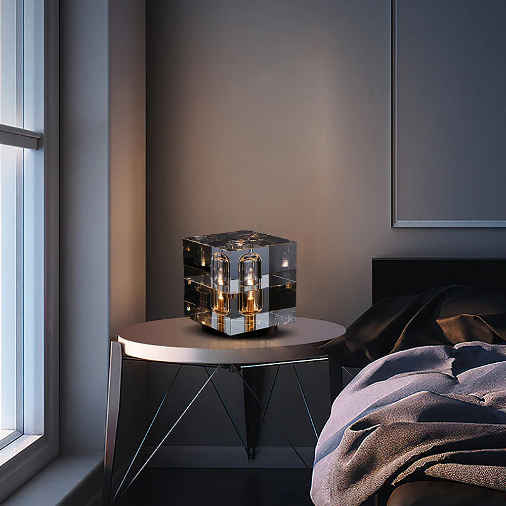 Bedside Table Lamp with Crystal Accents