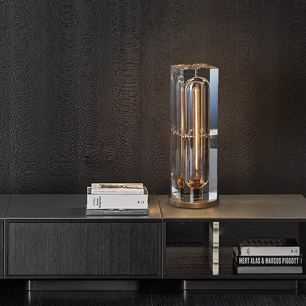Bedside Table Lamp with Crystal Accents