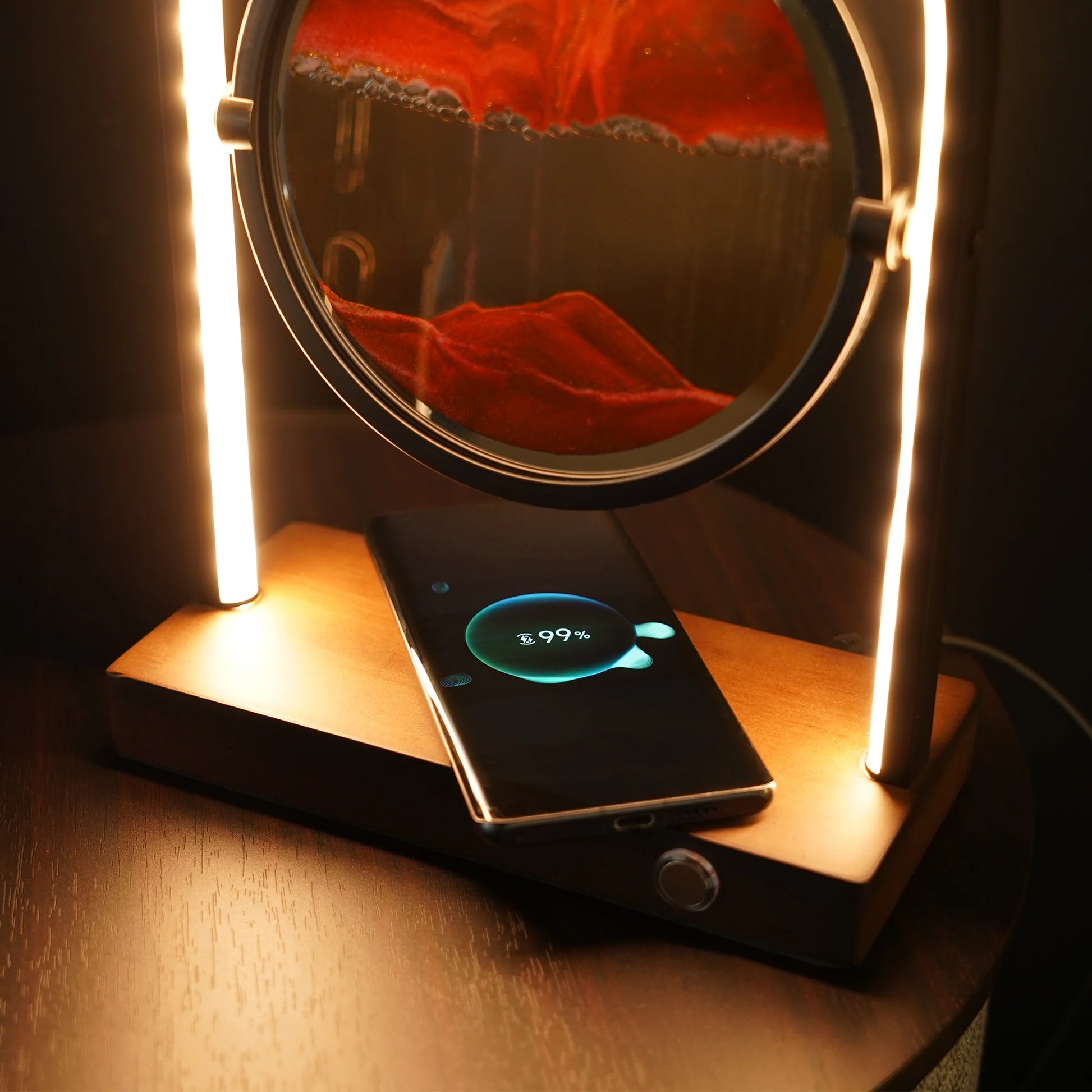 Sand Lamp with Integrated Wireless Charging System