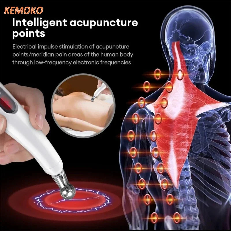 5 in 1Smart Pulse Meridian Energy Pen Electronic Acupuncture Massage Pen Pain Relief Microcurrent Pulse Muscle Massage Stick