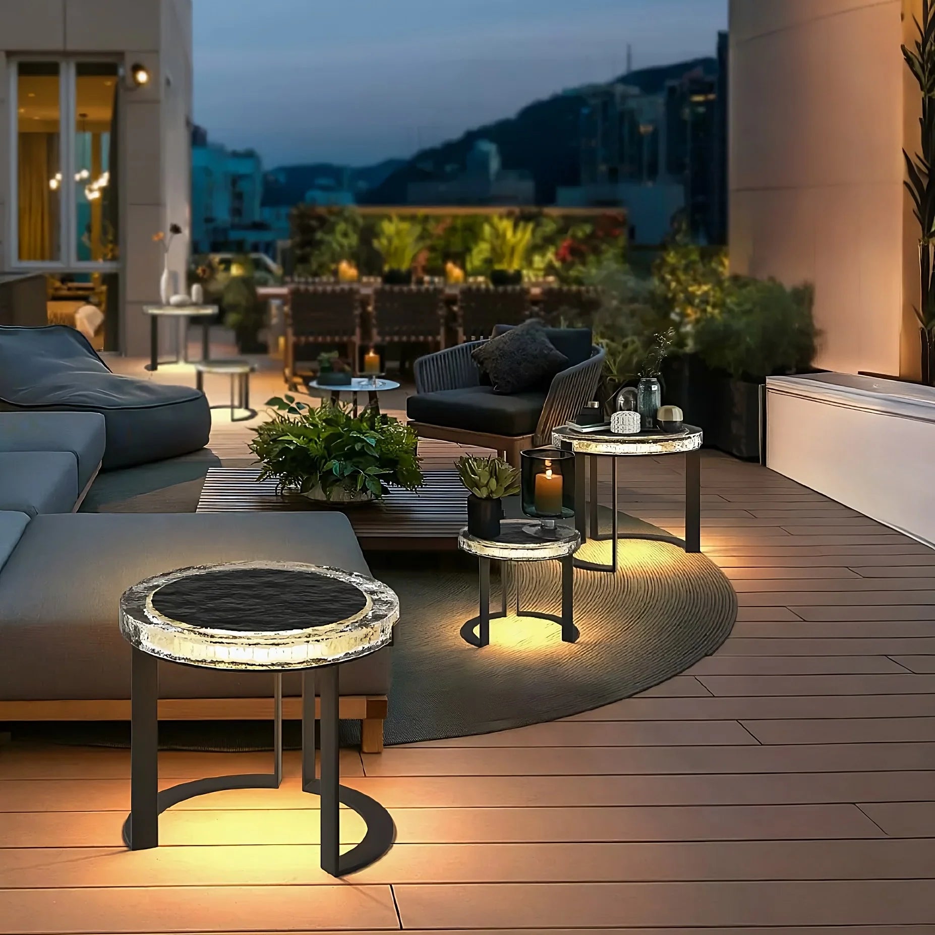 Solar-Powered LED Outdoor Garden Table