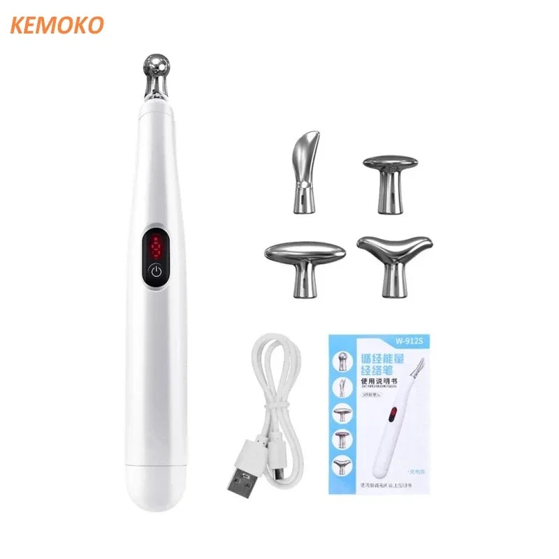 5 in 1Smart Pulse Meridian Energy Pen Electronic Acupuncture Massage Pen Pain Relief Microcurrent Pulse Muscle Massage Stick