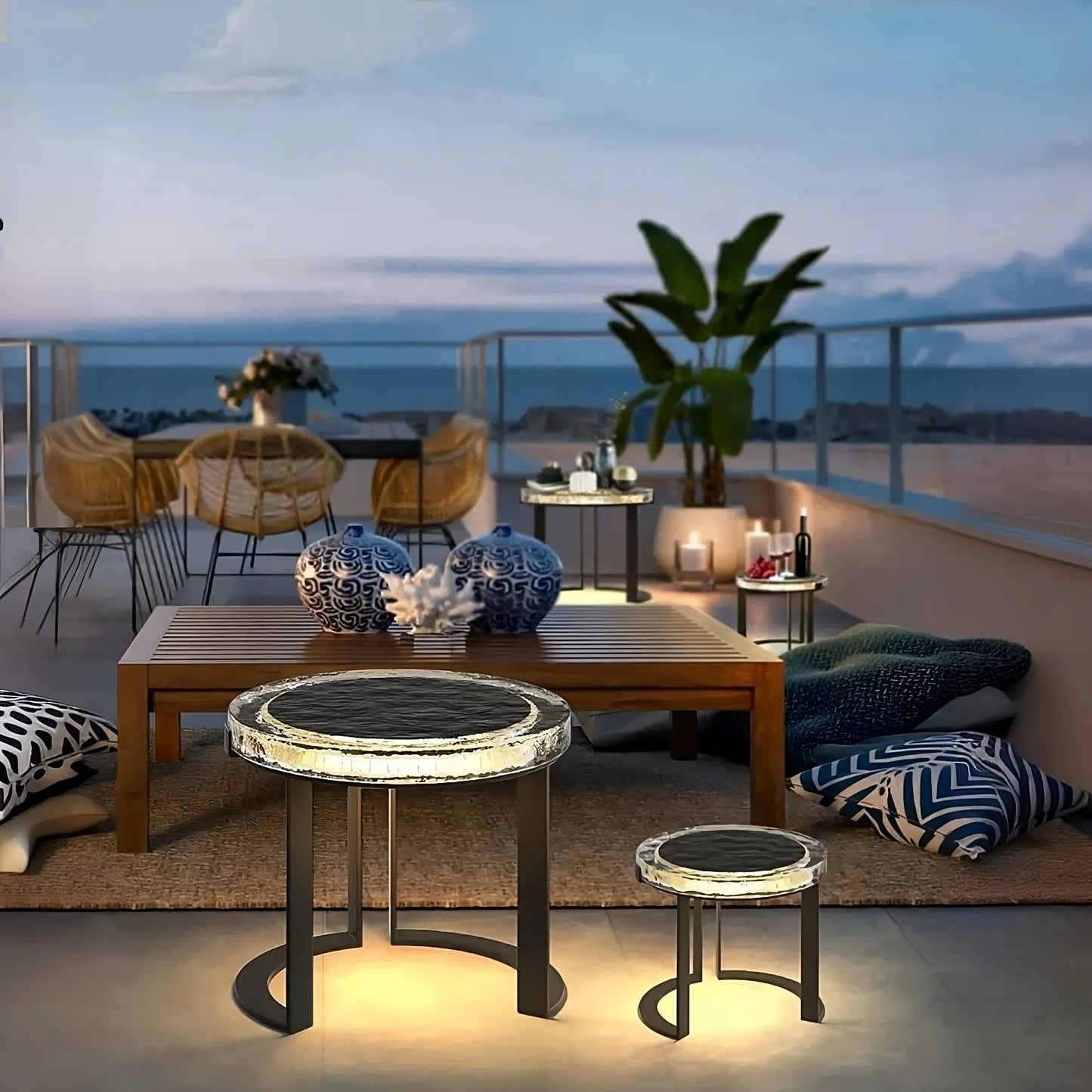 Solar-Powered LED Outdoor Garden Table