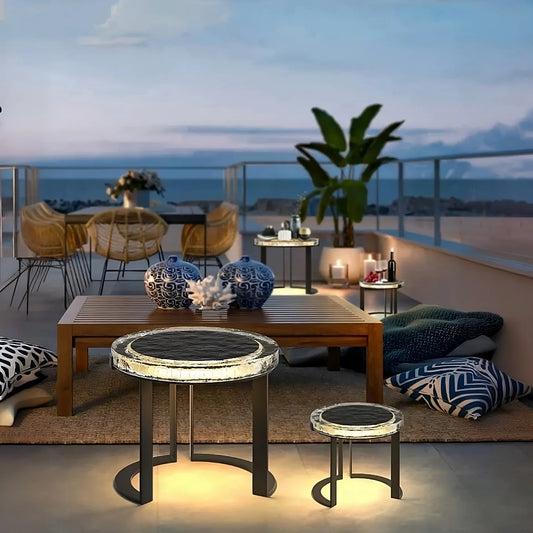 Solar-Powered LED Outdoor Garden Table