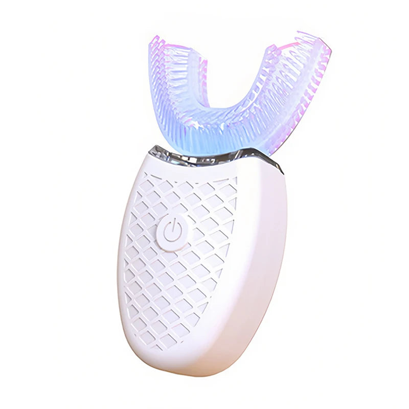 New Automatic Sonic Electric Toothbrush Silicone U-Shaped Tooth Brush USB Charge Waterproof Toothbrush 4 Modes Timer Blue Light