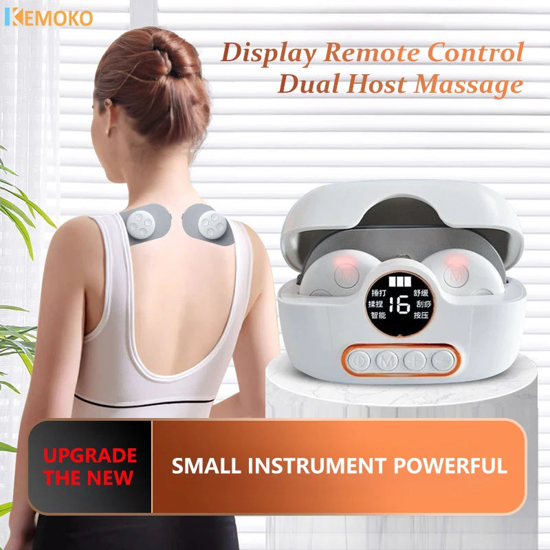 Neck Electric Massager Body Neck Massage EMS Cervical Vertebra Massage Patch for Muscle Pain Relief LCD Stimulator Relief Pain