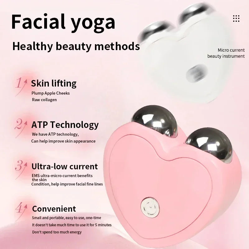 EMS Face Lifting Machine Facial Massager Microcurrent Roller Skin Tightening Charging Facial anti Wrinkle Rejuvenation Beauty