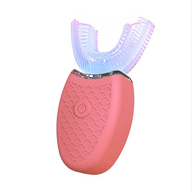 New Automatic Sonic Electric Toothbrush Silicone U-Shaped Tooth Brush USB Charge Waterproof Toothbrush 4 Modes Timer Blue Light